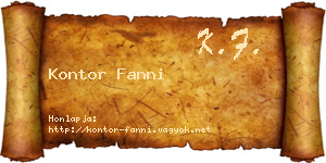 Kontor Fanni névjegykártya
